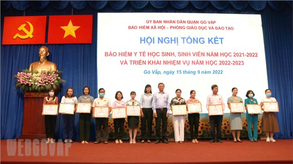Quận Gò Vấp tổng kết bảo hiểm y tế học sinh, sinh viên năm học 2021-2022, triển khai công tác năm học 2022-2023