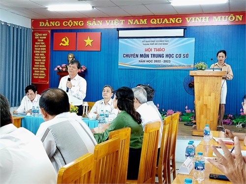 Tổ chức Hội thảo chuyên môn THCS năm học 2022-2023 tại Phòng Giáo dục và Đào tạo huyện Hóc Môn.