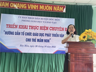 Phòng giáo dục và đào tạo tổ chưc triển khai chuyên đề hướng dẫn tổ chức giáo dục phát triển vận động cho trẻ mầm non