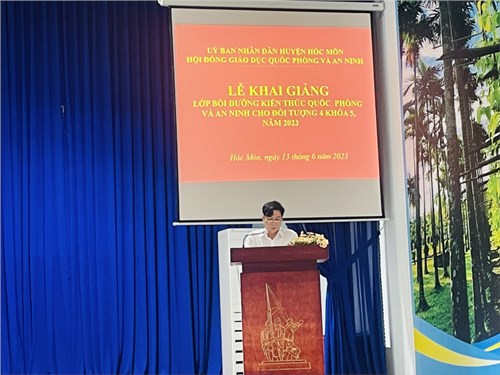 Khai giảng lớp Bồi Dưỡng Kiến Thức Quốc Phòng Và An Ninh dành cho đối tượng 4, khóa 5, năm 2023.