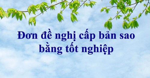 Mẫu đơn xin cấp bản sao tốt nghiệp THCS