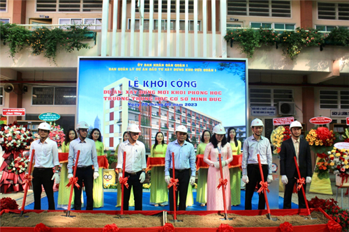 Lễ khởi công công trình xây dựng mới khối phòng học trường trung học cơ sở Minh Đức