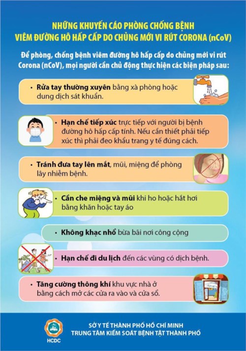 Những khuyến cáo phòng chống bệnh viêm đường hô hấp cấp do chủng mới vi rút Corona nCoV