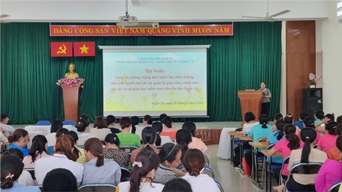 Tập huấn công tác phòng chống dịch bệnh Tay chân miệng, Sốt xuất huyết cấp Mầm non năm 2023