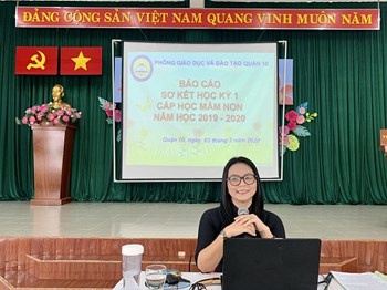 Hội nghị sơ kết học kỳ I và triển khai phương hướng nhiệm vụ học kỳ II năm học 2019-2020 tại trường Mầm non Măng non I .