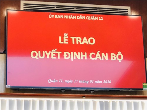 Trao quyết định điều động và bổ nhiệm Phó Trưởng Phòng Giáo dục và Đào tạo Quận 11