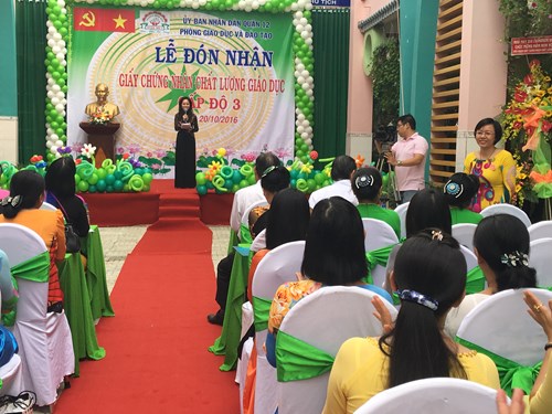 Lễ đón nhận giấy chứng nhận chất lượng giáo dục cấp độ 3 trường MN Họa Mi 1