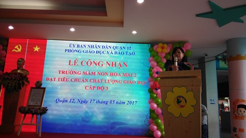 Lễ công nhận trường MN Hoa Mai 2 đạt tiêu chuẩn chất lượng giáo dục cấp dộ 3 ngày 17/5/2017