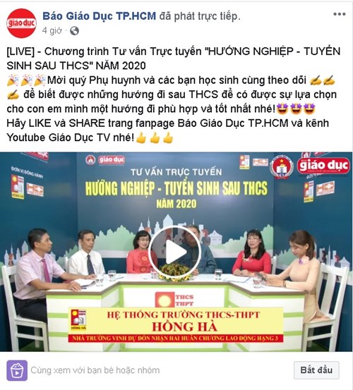 Chương trình trực tuyến Hướng nghiệp tuyển sinh sau THCS 