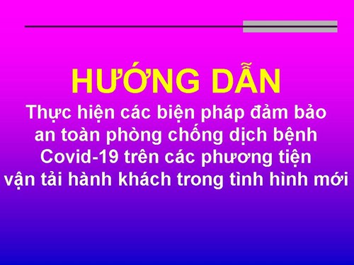 Hướng dẫn thực hiện các biện pháp đảm bảo an toàn phòng chống dịch bệnh Covid-19 trên các phương tiện vận tải hành khách trong tình hình mới