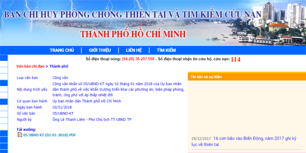 Thực hiện công điện hỏa tốc số 7924/CD-UBND ngày 24/12/2017 của Ủy ban nhân dân thành phố Hồ Chí Minh về việc cho học sinh nghỉ học trước diễn biến của Bão số 16, Phòng Giáo dục và Đào tạo Quận 2 thông báo: Tất cả các cơ sở giáo dục công lập và ngoài công lập (bao gồm các trường trung học cơ sở, tiểu học, mầm non và đơn vị trực thuộc) thông báo ngay cho giáo viên, học sinh nghỉ học kể từ 12 giờ ngày 25 đến hết ngày 26 tháng 12 năm 2017.
