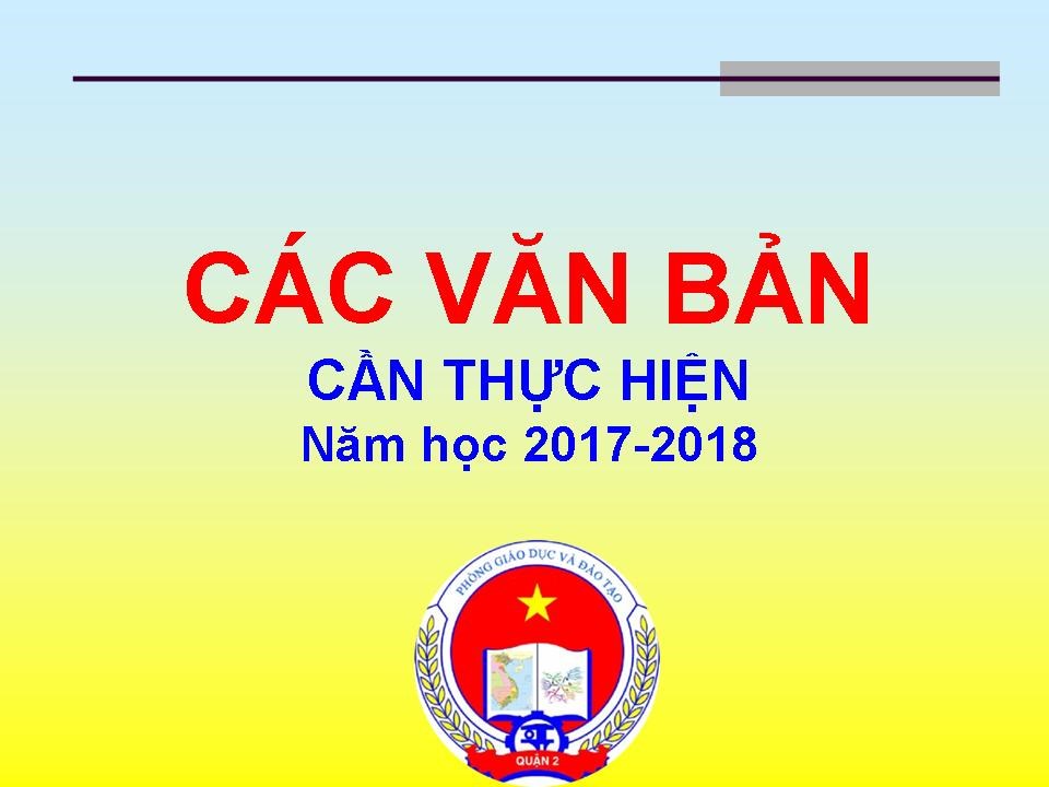 Các văn bản cần thực hiện 