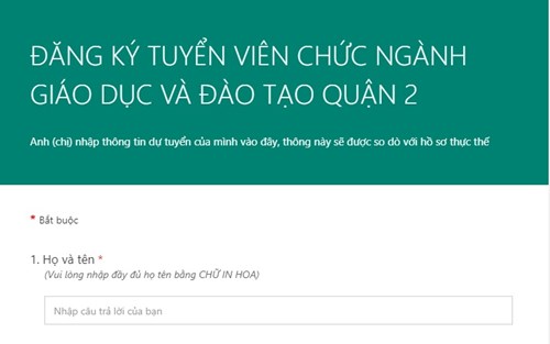 Đăng ký tuyển dụng trực tuyến