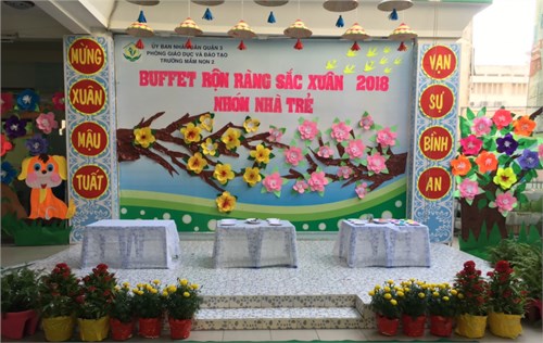 Chuyên đề “Buffet rộn ràng sắc xuân nhóm nhà trẻ” Trường Mầm Non 2