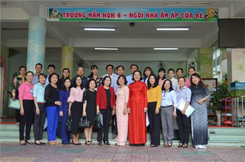 Đón đoàn Sở Giáo dục Thành phố Hồ Chí Minh thẩm định công nhận lại chuẩn quốc gia Trường Mầm Non 4