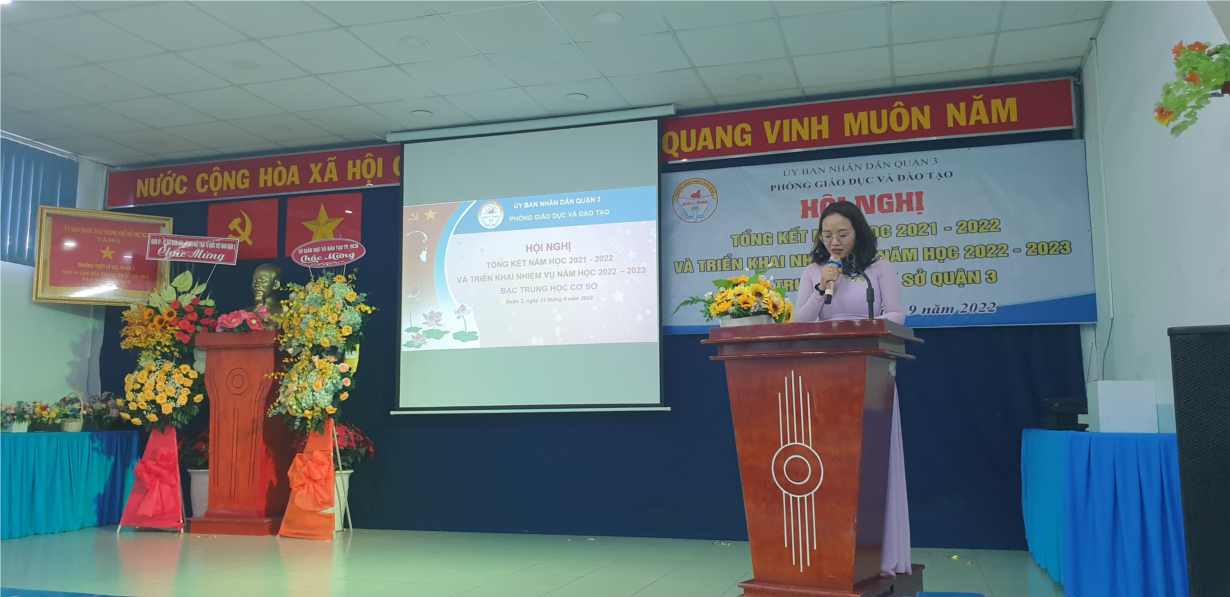 Hội nghị Tổng kết năm học 2021-2022 và triển khai nhiệm vụ năm học 2022-2023 bậc Trung học cơ sở Quận 3