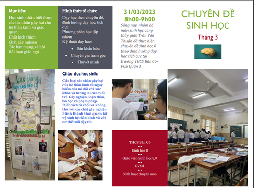 Chuyên đề bộ môn Sinh học 8 theo định hướng dạy học tích cực tại Trường THCS Bàn Cờ