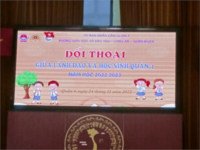 Đối thoại giữa Lãnh đạo Phòng Giáo dục và Đào tạo với đại diện học sinh Quận 4