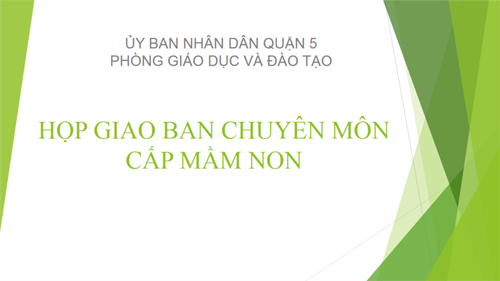 Mầm non: HỌP GIAO BAN CHUYÊN MÔN MẦM NON 
THÁNG 1