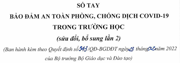 Sổ tay đảm bảo an toàn phòng, chống dịch Covid-19 trong trường học (sửa đổi, bổ sung lần 2)