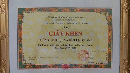 Kiểm định chất lượng giáo dục - trung học cơ sở quận 8