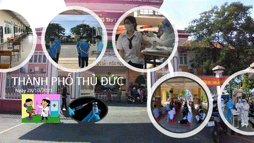 Hôm nay 28/10/2021 thành phố thủ đức tổ chức tiêm ngừa covid-19 cho đối tượng học sinh dưới 18 tuổi tại các trường
