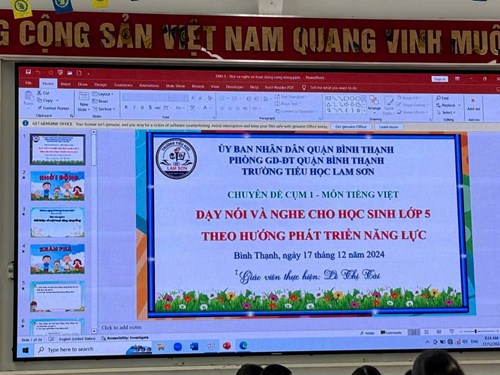 Chuyên đề Tiếng Việt (Nói và Nghe) lớp 5 theo hướng phát triển năng lực học sinh