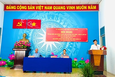 Trưởng Phòng Giáo Dục Và Đào Tạo chủ trì hội nghị tổ đại biểu HĐND Huyện Hóc Môn - đơn vị số 2 tiếp xúc cử tri xã Tân Xuân sau kỳ họp thứ mười hai HĐND Huyện Hóc Môn khóa XI.