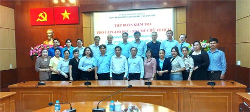 Tiếp Đoàn kiểm tra Phổ cập Giáo dục – Xóa mù chữ thành phố Hồ Chí Minh
về kiểm tra công nhận đạt chuẩn Phổ cập Giáo dục – Xóa mù chữ năm 2024