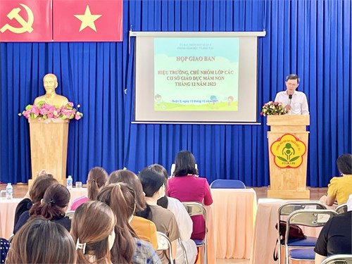 Tổ chức họp Giao ban các cơ sở giáo dục mầm non Tháng 12 năm 2023
