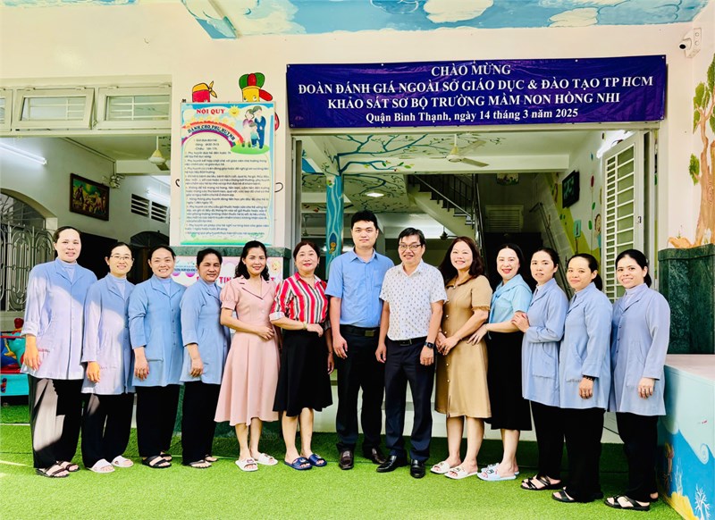 Đón đoàn Kiểm định chất lượng giáo dục của Sở Giáo dục và Đào tạo tại trường Mầm non Hồng Nhi