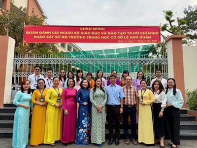 Trường trung học cơ sở lê anh xuân
đón đoàn khảo sát sơ bộ
về đánh giá chuẩn quốc gia mức độ 1